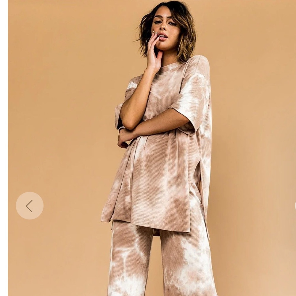 Dressed in LALA Tan Tie-Dye Pants & Top Set